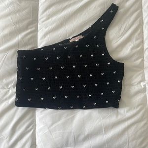 Black one shoulder top